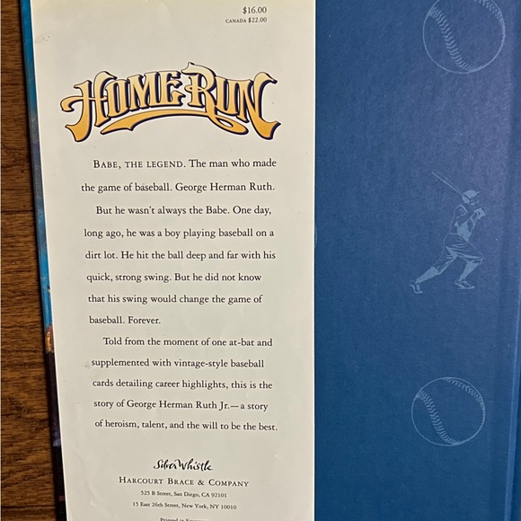Home Run • Robert Robert Burleigh • 1998 • Harcourt Brace • HC Book - Picture 5 of 12